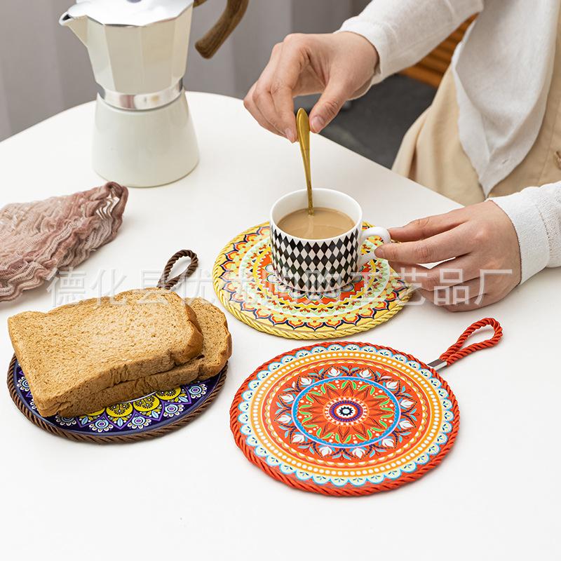 New Chinese Style Daily Dining Placemat Coaster Casserole Bowl Tableware Mat for Kitchen