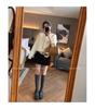 Korean High-Waisted Corduroy Polka Dot A-Line Skirt