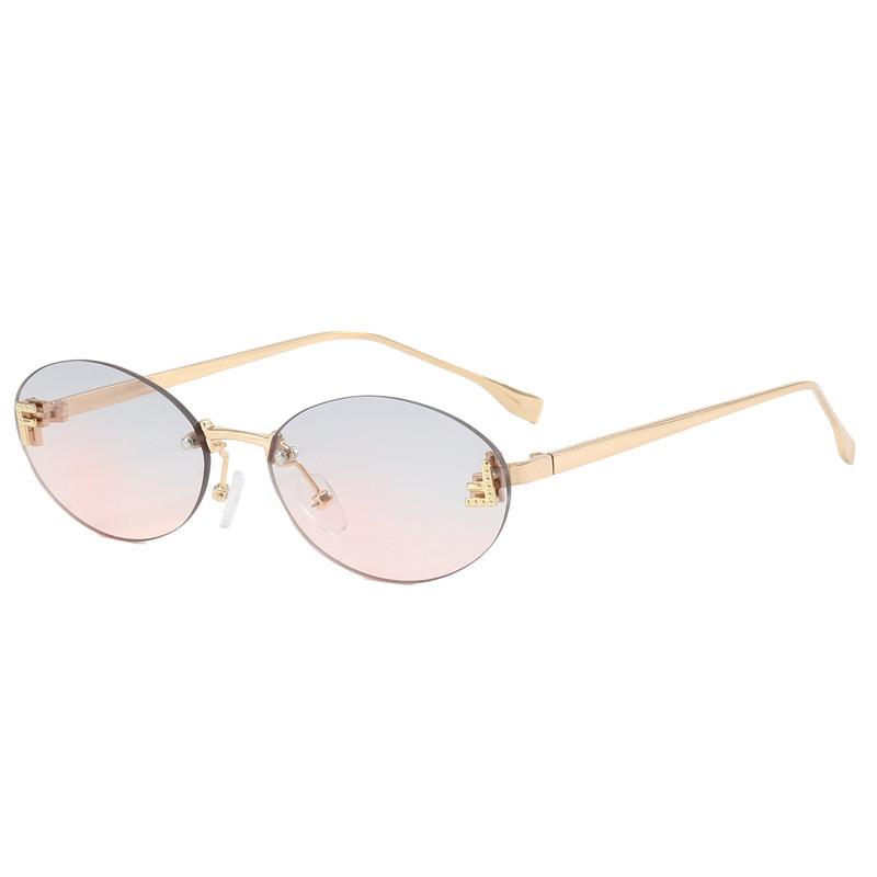 Alphabet F Metal Round Sunglasses With Uv400 Antiglare For Fashion Travel And Outdoor Use