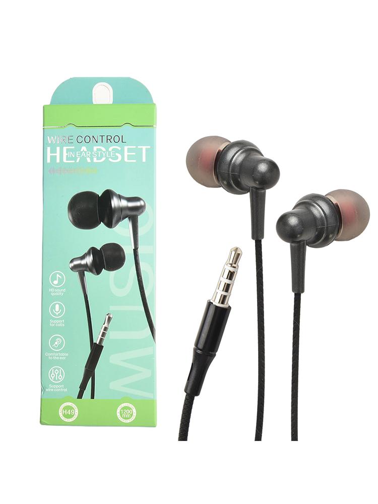 

In-Ear Headset Earphone Heavy Bass Microphone For Clear Calls For Sports And Active Lifestyles New High-Quality чорний