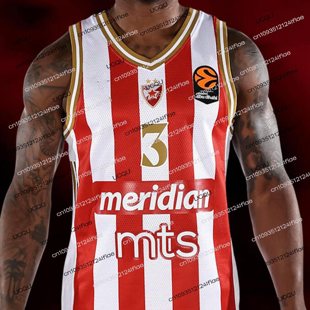 2026 Serbia Belgrade Red Star European Basketball Match Jersey Adult Mens Basketball Sportswear Fan Special Jersey Kit Kids Vest