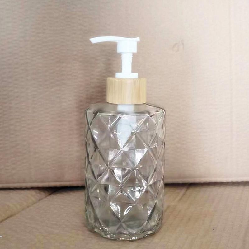 Nordic Luxury Glass Push-Top Bottle for Lotion, Hand Soap, Shampoo & Shower Gel