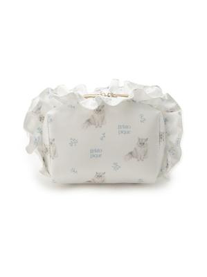 Flower Cat Print Pouch PWGB261604 Blue Free Size Women's