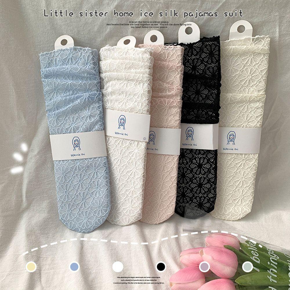 

Japanese Cute Flower Lolita Lovely Medium Tube Hosiery Lace Socks Solid Color Women Pile Socks