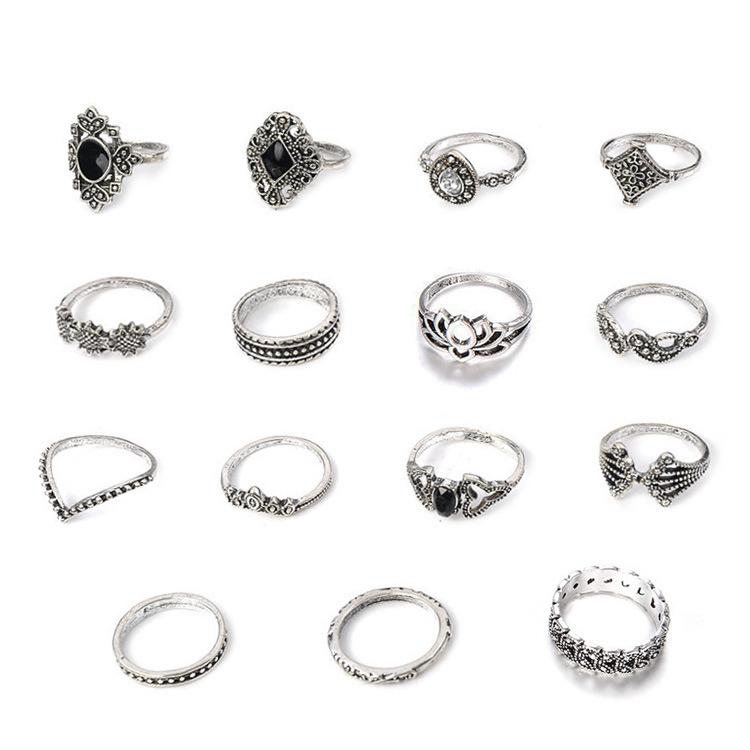 1Set Lady Bohemian Style Ring - Retro and Exaggerated Alloy Ring