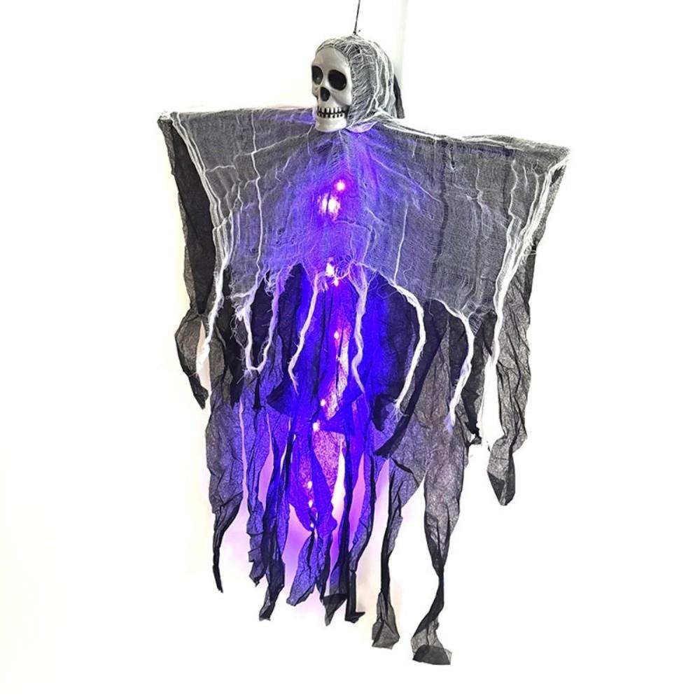 New Glowing Hanging Ghost Skull Halloween Decoration Courtyard Ghost Ornament Realistic Horror Party Props Atmosphere