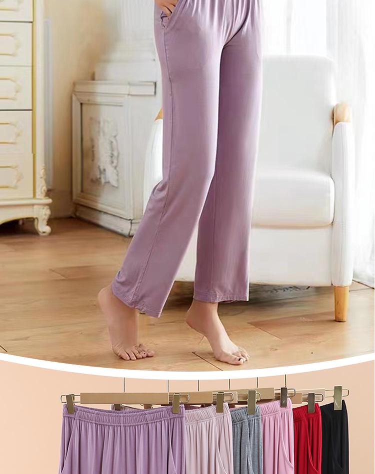 Damen Modal Locker Fallende Pyjamahose - Große Größe, Dünne Eisseide, Lässige Frühling/Sommer Hose