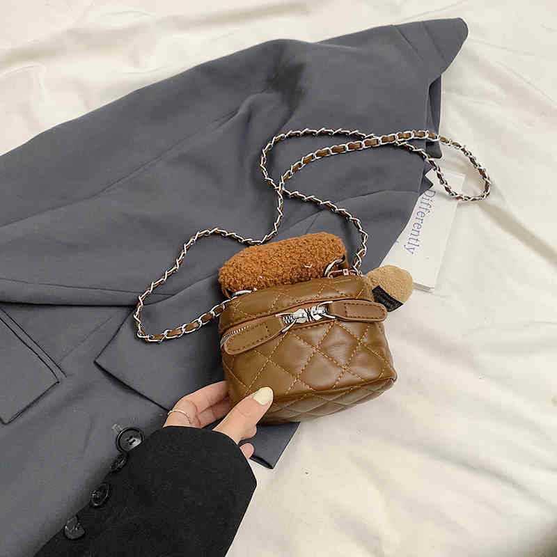 Jemné Mini Řetízkové Crossbody Kabelky Dámská Móda PU Kůže Zip Rtěnka Mince Peněženka Dámské Podzimní Retro Kabelky