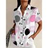 Womens Casual Comfortable Summer Short Sleeve Printed Shirt Daily Street Wear