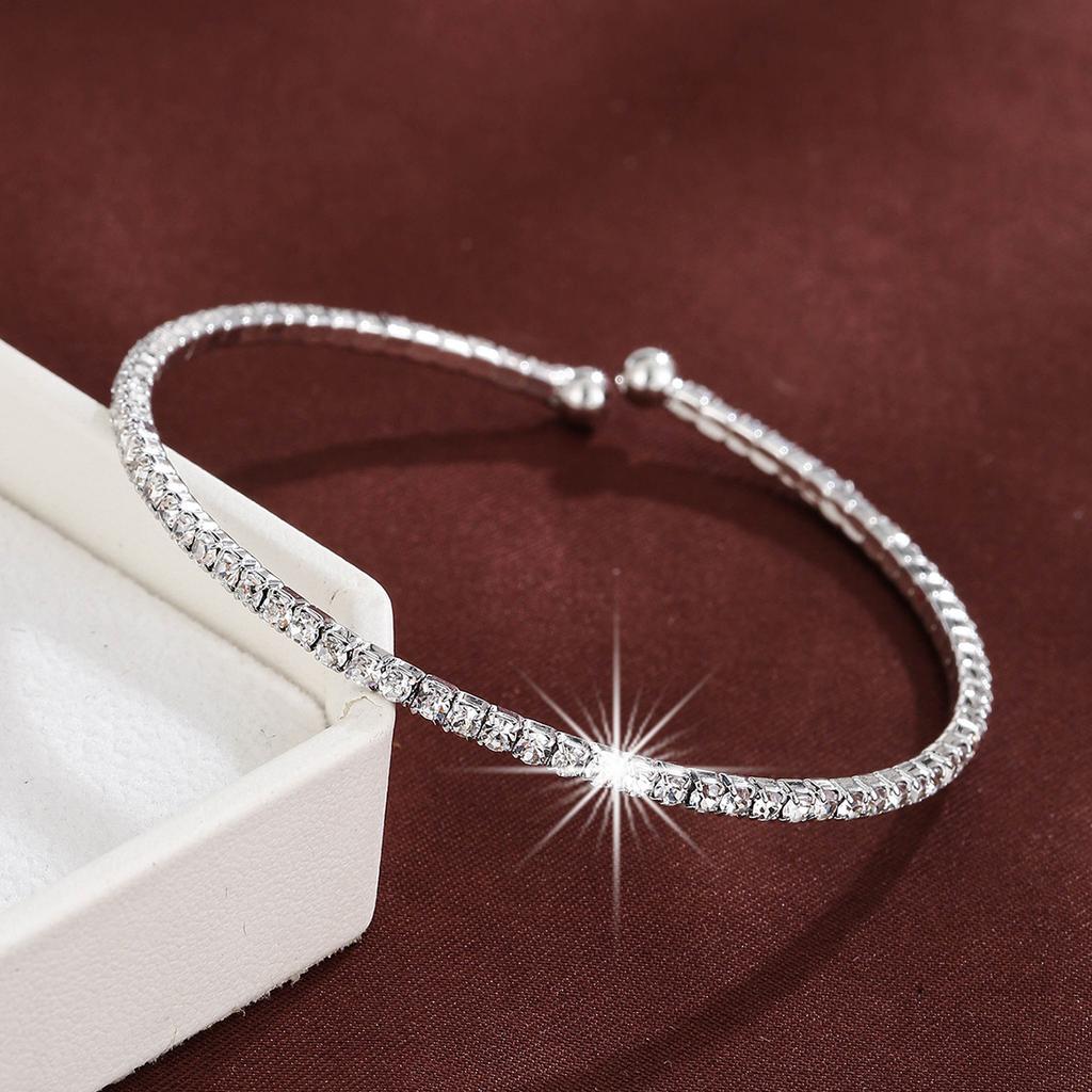 Modetrend Einfaches und leichtes Luxus-Armband mit eingelegtem Zirkon für den Alltag, Joker, lässiger Stil
