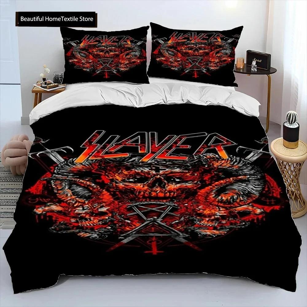 Slayer Heavy Metal Band Music Comforter Bedding SetDuvet Cover Bed Set Quilt Cover PillowcaseKing Queen Size Bedding Set Gift