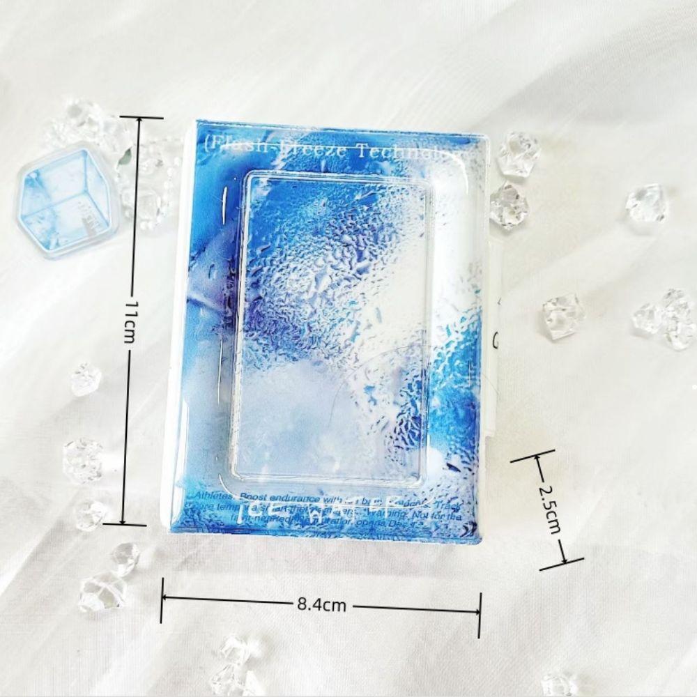 Blue Ice Rain Photocard Binder 3 Inch Mini Postcard Book INS Card Album