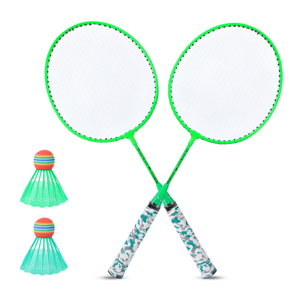 

Children Badminton Racket with 2 Balls Set Outdoor Sports Game Kids Boys Girls Toy флуоресцентный зеленый