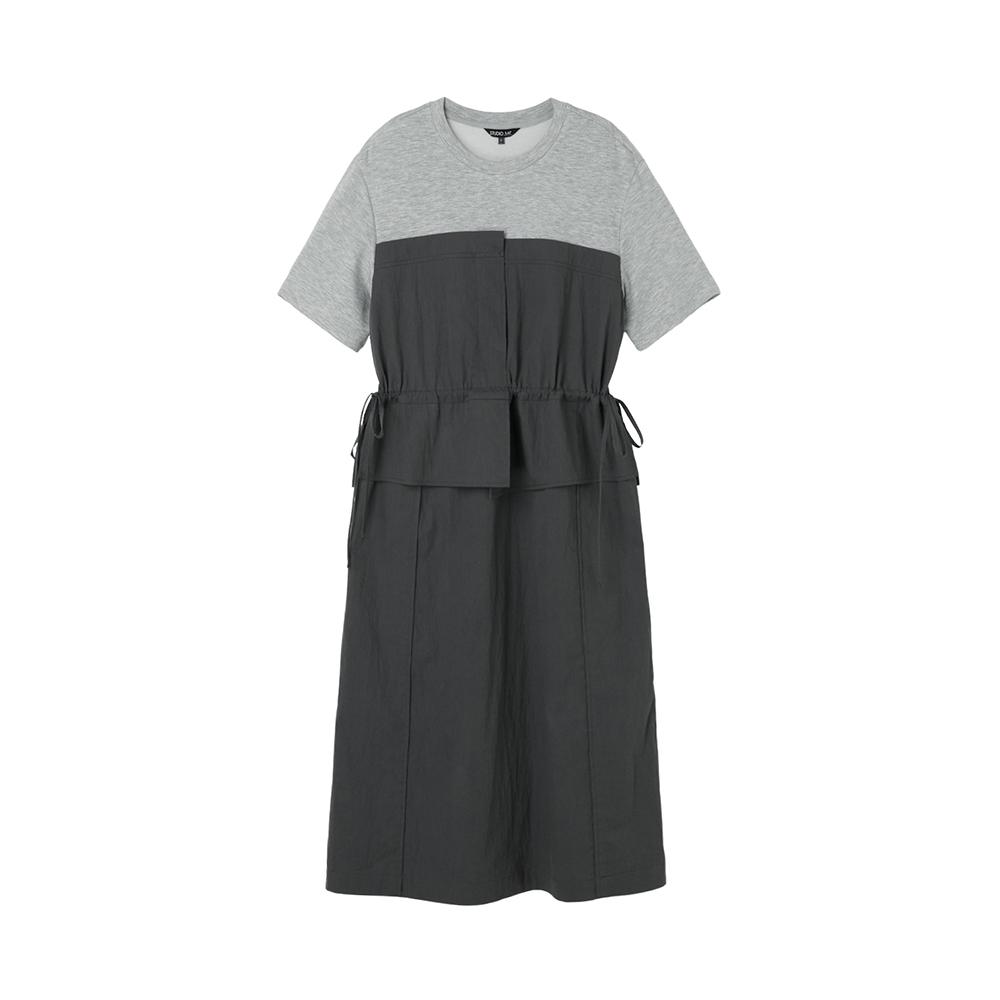 Rap T-Shirt Color Block Bustier Long Dress Ar3Wo860