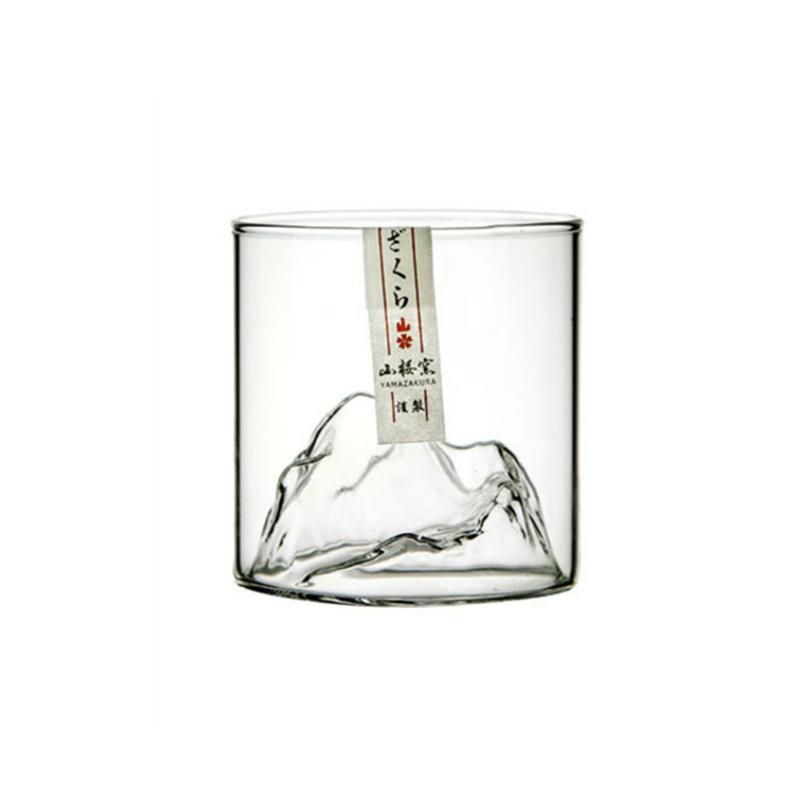 

Japanese Whiskey Rock Glass Old Fashioned Glacier 3D Mountain Whisky Glasses Wood Gift Box Brandy Snifter Vodka Cup Wine Tumbler 200ml