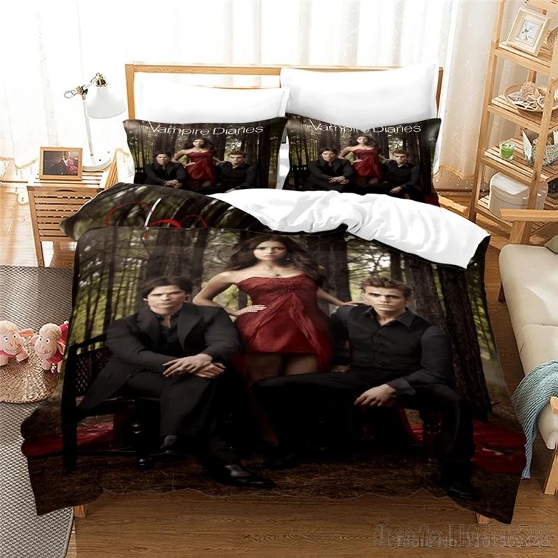 The Vampire Diaries Serie TV Figlio d'Amore Set Copripiumino HD Copripiumino Biancheria da Letto per Bambini Set Biancheria da Letto Decorazione Camera da Letto