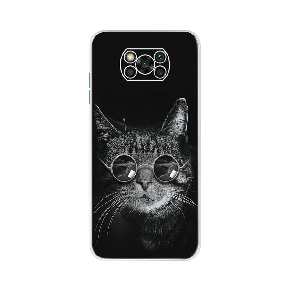 For Xiaomi Poco X3 Pro Back Cover 6.67" Cute Cat Patterns Transparent Bumper Cover For Xiaomi POCOX3 Pro POCO X 3 Cover Fundas