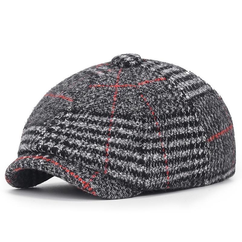 Vintage Plaid Newsboy Hat - Stylish Color Block Design, Ultra-Lightweight, Classic Berets & Painter Cap Style - Rich Brown, Unisex for Women & Men