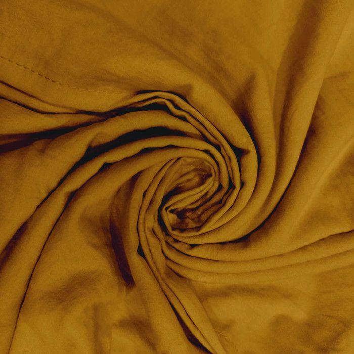 Parure housse de couette en microfibre lavée 140x200 cm BOHEME moutarde, par Soleil d'Ocre