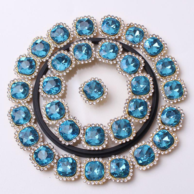 Premium 10x10 mm Square Claw Rhinestones for DIY Jewelry, Bows, and Hair Accessories - 40-200 Pieces