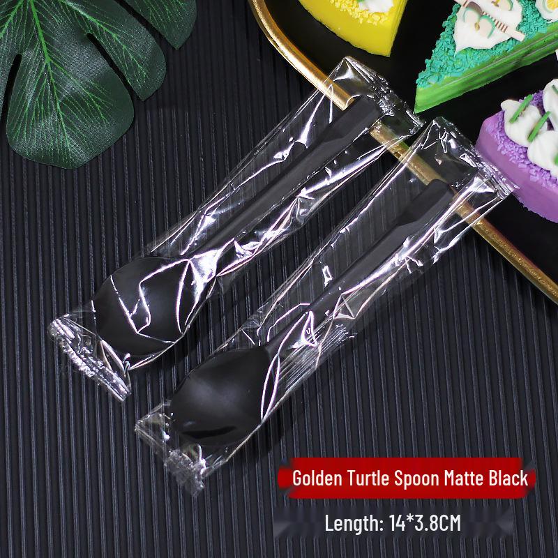 Golden Turtle Thickened PS Plastic Disposable Dessert Spoon