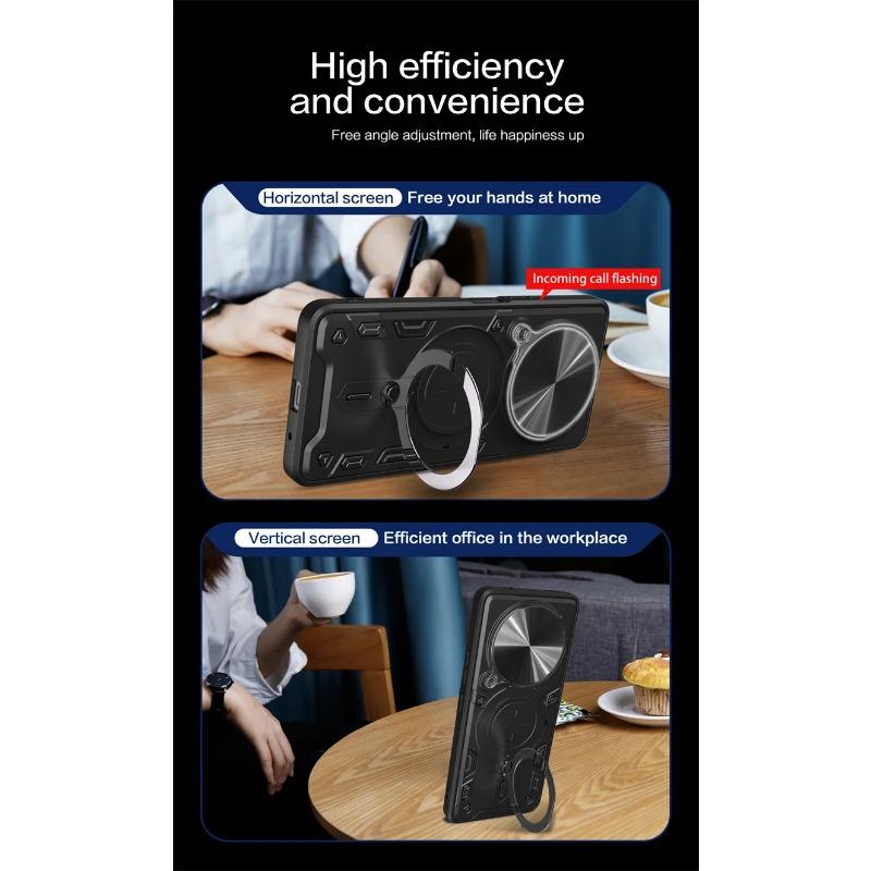 Etui na Honor Magic6 Pro Etui Magnetyczny Metalowy Uchwyt Pierścieniowy Pancerne Etui na Telefon dla Honor Magic 6 Pro Magic6Pro Ochrona Obiektywu Coque