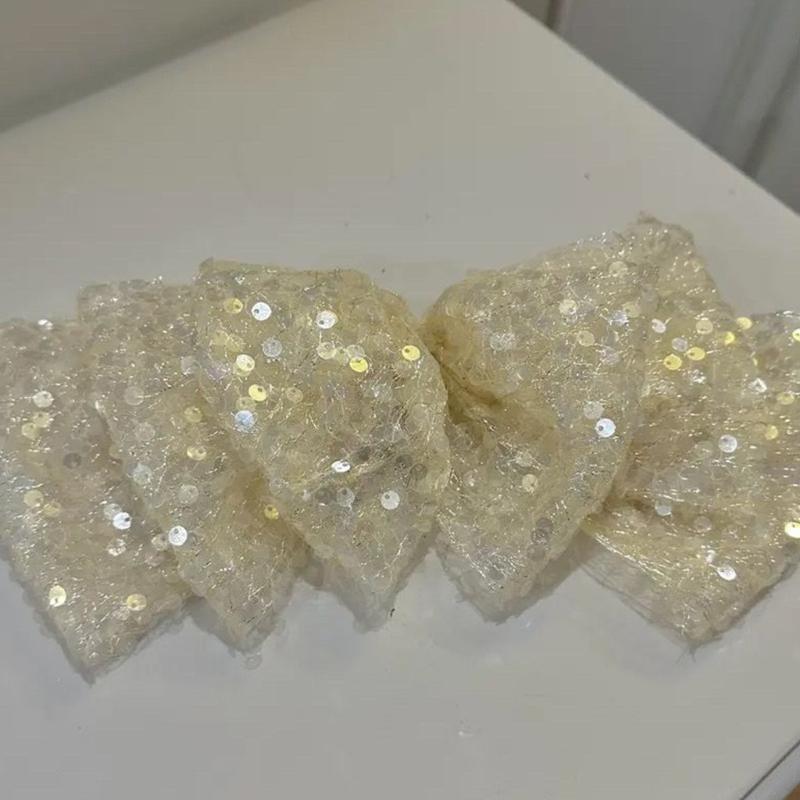 Cute Style Sequins Bowknot Shape Hair Claw Summer Hair Accessories for Women High Ponytail Party Anti-Slip Hairpins