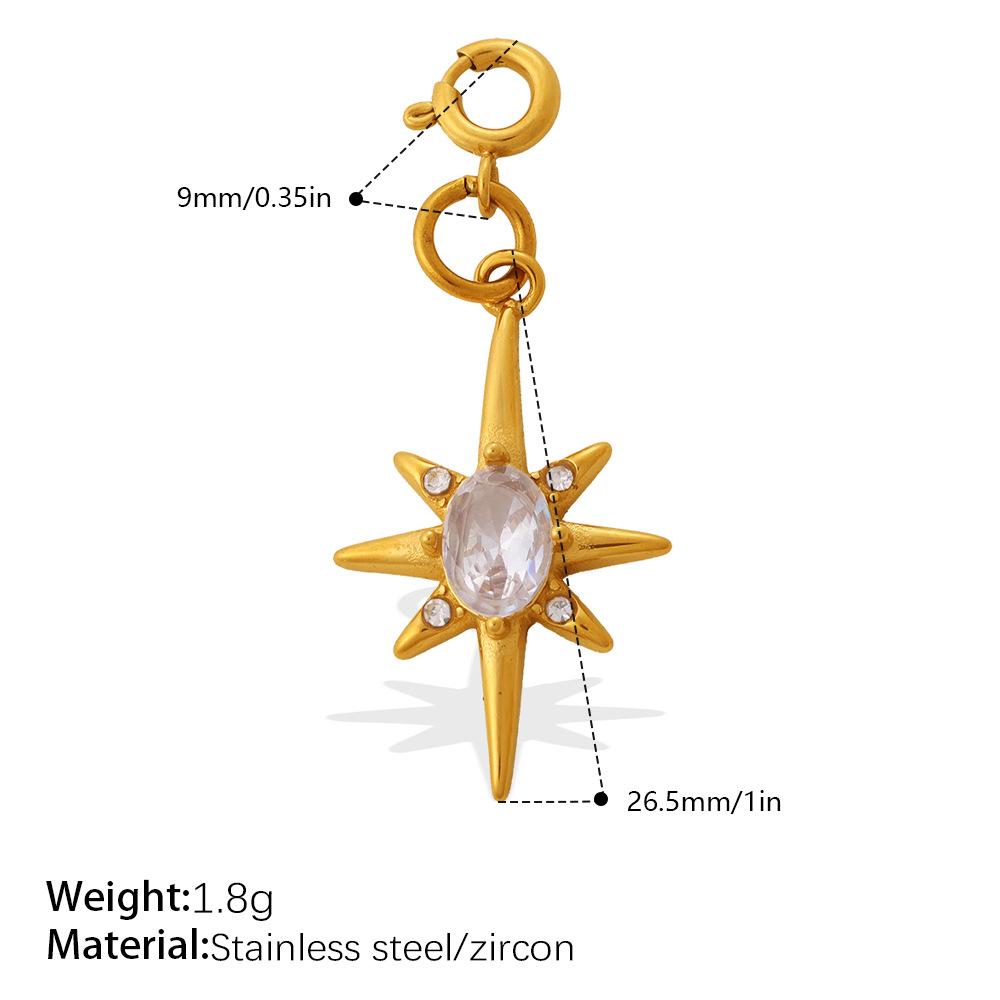 Fashion Personality Star Star Sun Jewelry Buckle Pendant Stainless Steel Gold Plated DIY Jewelry Accessories