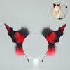 1Pc Faux Furs Bat Ears Headband Hairband Devil Tail Demons Costume Accessories for Carnival Halloween Cosplay Party Props