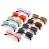 New Frameless Sunglasses Fashion Square Ocean Colored UV Protection Trendy Lightweight for Men Women