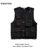 2023 Men's Multi-Pocket Workwear Vest: Niche Design, High-Street Hip-Hop Style Sleeveless Jacket
