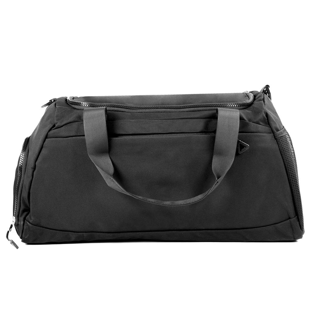 Large black sports travel bag, hand luggage, training bag