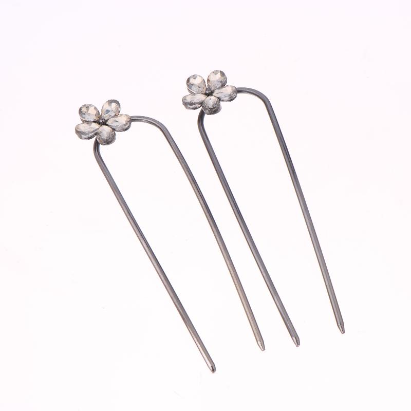 2Pcs Vintage Ancient Style Flower U-Shaped Hairpin Temperament Bow Hair Sticks Fairy Retro Hair Accessories Girl Gifts