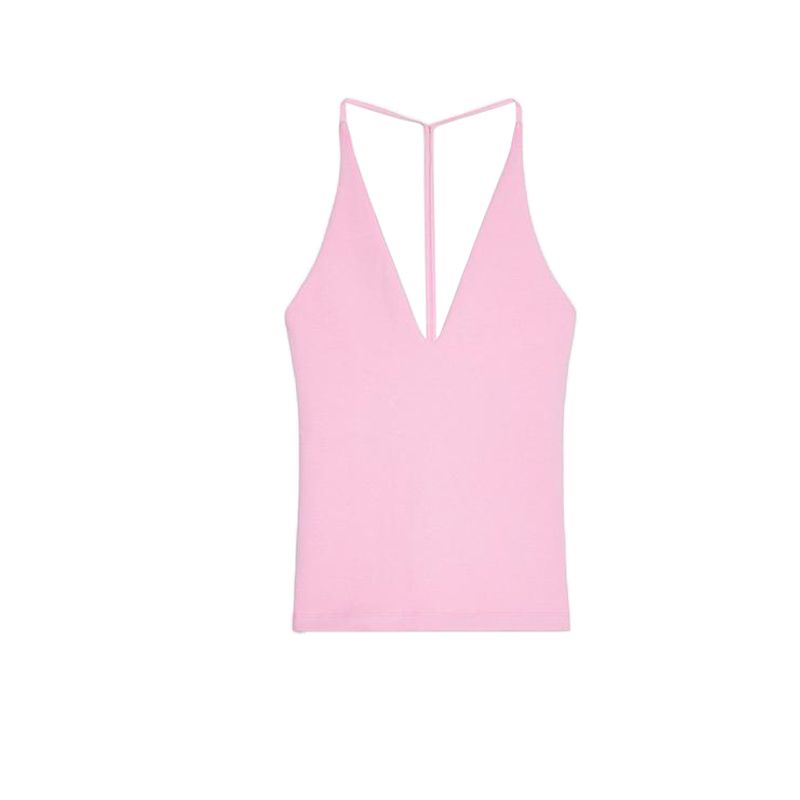 Summer New Product Women's Clothes French Style Design Back Belt Decoration Halterneck Collar Light Mature Wind Tops 4174385