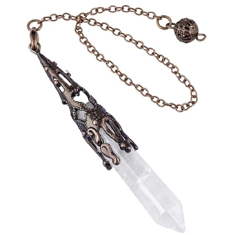 Pendulum Crystal,Natural Crystal Pendulums for Dowsing,Spiritual Pointed Crystal for Witchcraft Supplies,Divination Tool