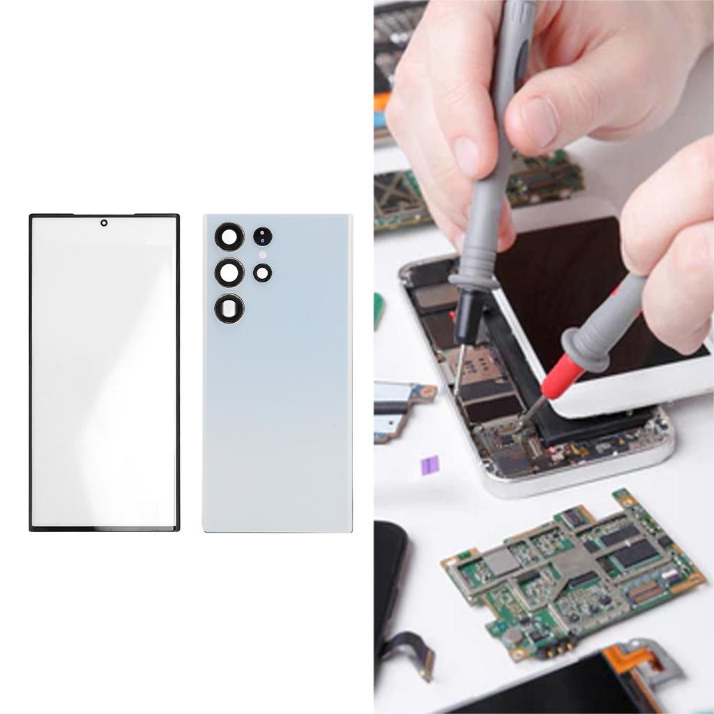 Phone Back Glass Cover Front Glass Outer Screen with Pre Installed Camera Lens Repair Tools Replacement Kit for 3 5G