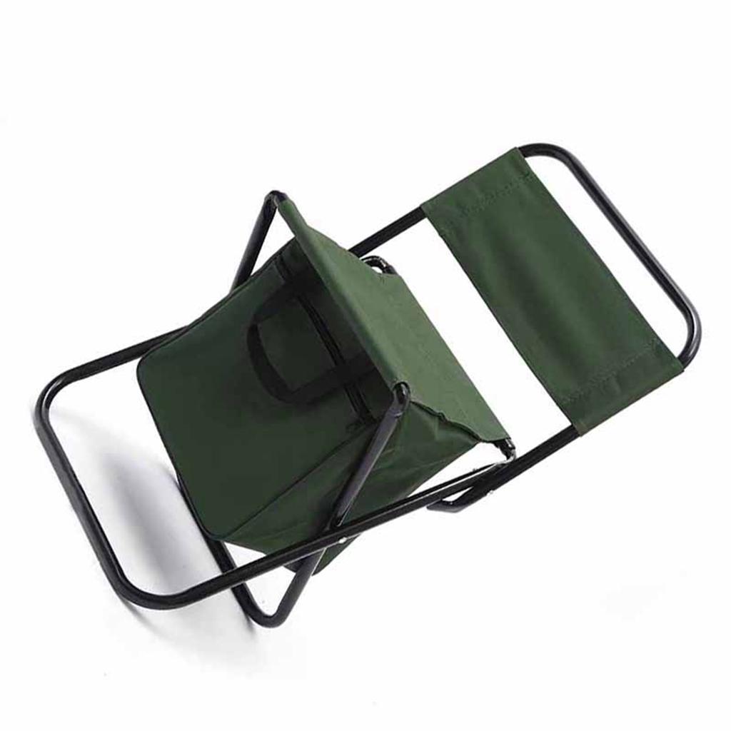 Folding Chair Outdoor Camping Portable Folding Back Chair Fishing Leisure Chair with Bag Green