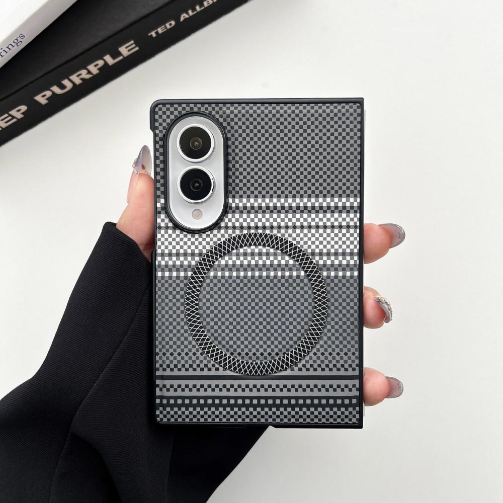 Carbon Fiber Pattern Fashion Hard PC Magnetic Case for Samsung Galaxy Z Fold 8 Ultra 8 7 6 5 for Magsafe Wireless Charging Cover