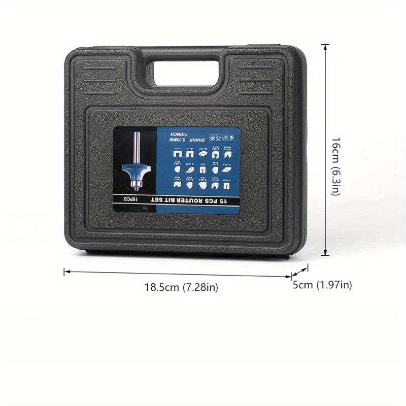 15 Pcs/Set 1/4 Shank Router Bit Set Woodworking Edge Trimming Straight Face Milling Cutter for Wood CNC Tungsten Solid Cutter.