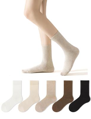 Thermal Warm Casual Sneaker Colored Odor For All For School of 5 [AOIREMON] Women's Socks, Plain, Tight, Non-stuffy, Women's Socks, Stylish, Cute,