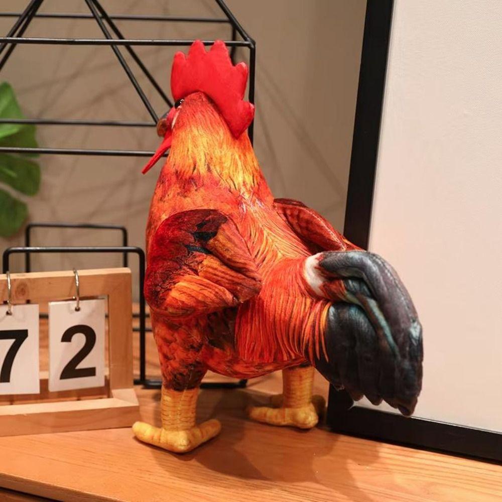30/48cm Simulation Rooster Plush Toys Cute Game Stuffed Doll Chicken Stuffed Toy Room Decor