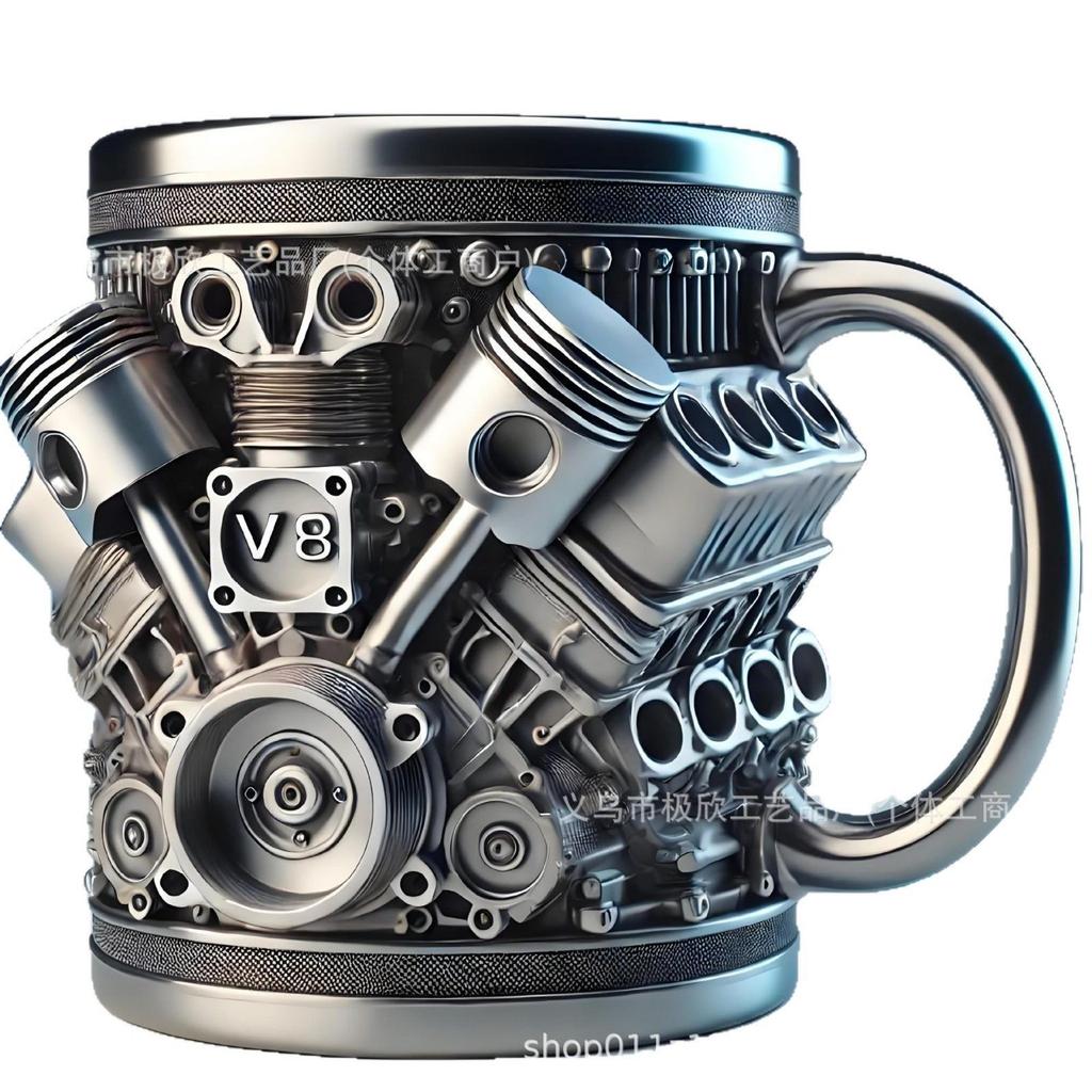 Motor V8 Hrnček V6 Kreativní Hrnček Pryskyřičné Řemesla Pokročilý Smysl Nika Mechanický Motor Ornament