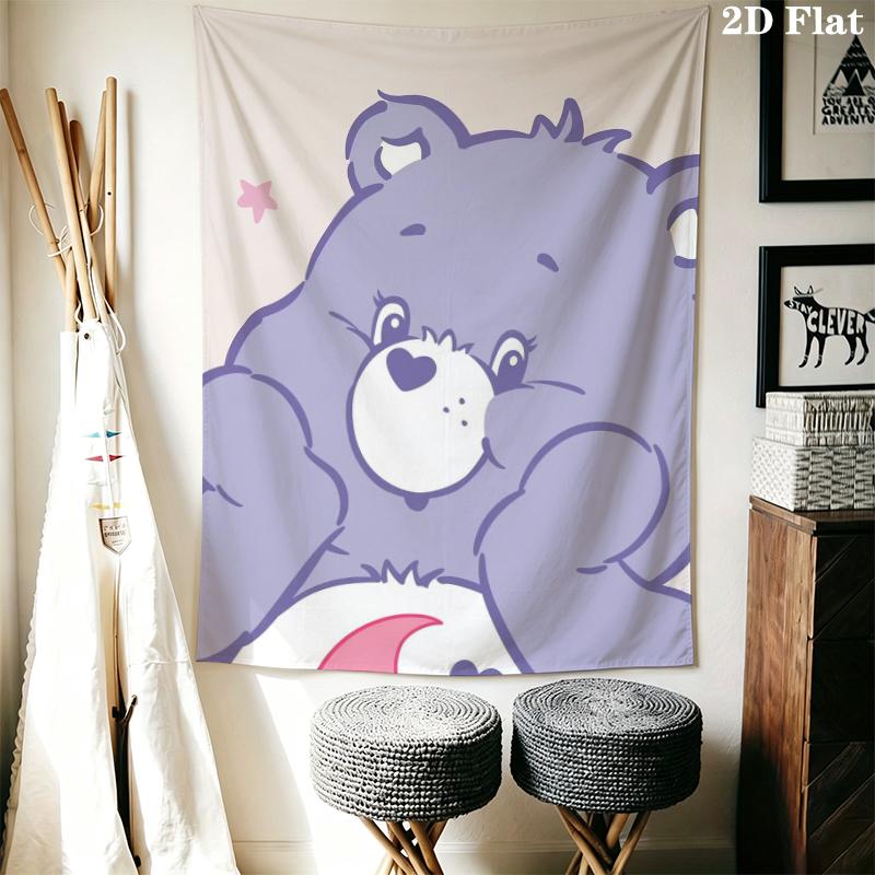 Care Bears Wall Tapestry Aesthetic Wall Hanging Printed Fabric Blanket Decorative Tapestries for Bedroom Living Room Home Decor
