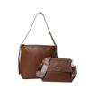 Soft high-capacity PU  crossbody bag solid zipper simple buckle simple shoulder versatile bag