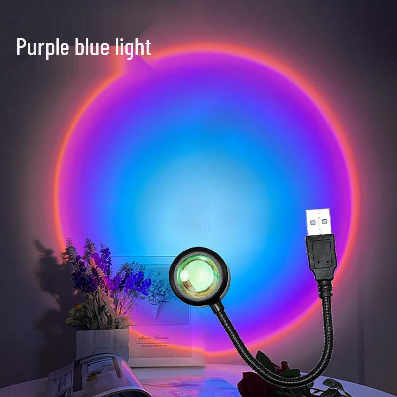 USB Sunset Lamp: Atmosphere & Rainbow Projection Light