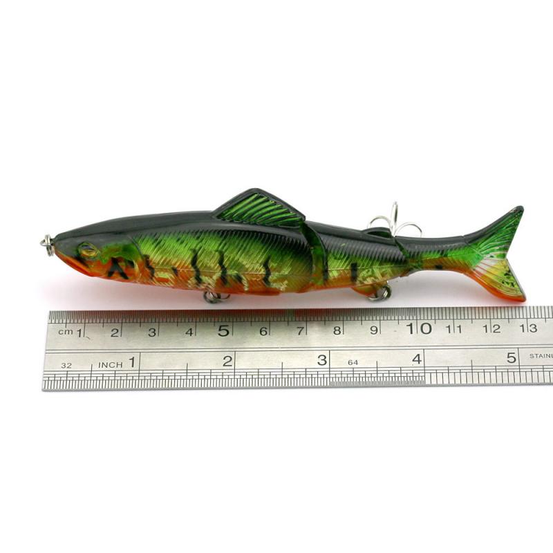 Multi-section Simulated Fish Lure Bait13CM 17G 4No. Hook with Rattle Beads Hard Bait Fake Bait Fishing Gear Fish Bait Long Casti
