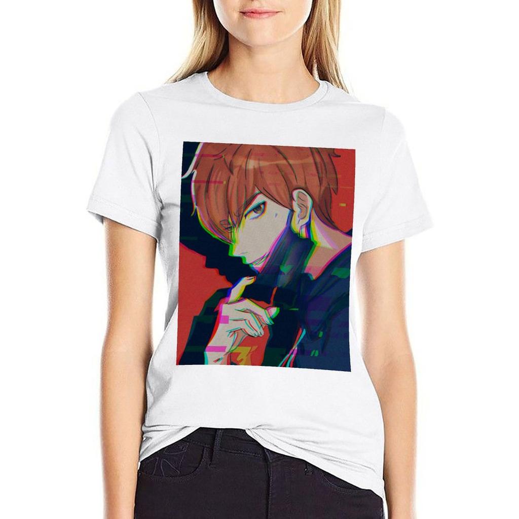 Milgram Kajiyama Fuuta T-Shirt Aesthetic Clothes Summer Tops Animal Print Shirt For Girls T Shirts For Womens
