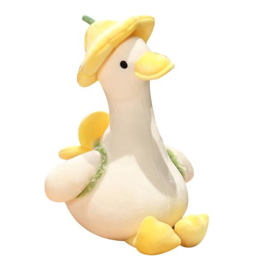 Duck Plush Toy Wear Hat Cute Flowers Decor PP Cotton Filling Soft Accompany Hugging Pillow Cartoon Couple Duck Doll Stuffed Animal Toy Christmas Gift