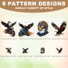 8Pcs 8 Styles Plastic Heat Transfer Film Logo Stickers Set for DIY T-Shirt Eagle 77~200x65~220mm 1pc/style