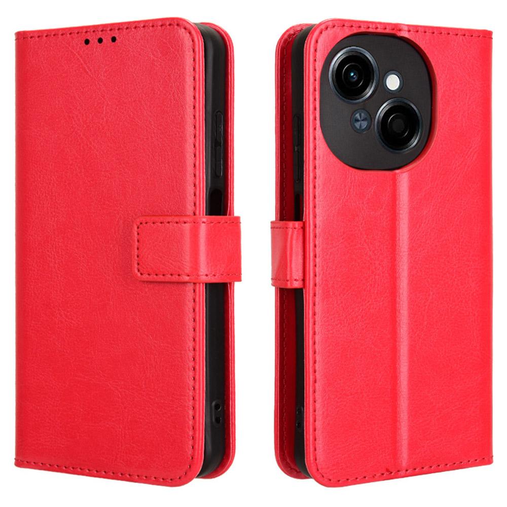 

For TECNO Spark Go 2025/Spark Go 1/Pop 9 4G Case Crazy Horse Texture PU Leather Phone Wallet Cover B
